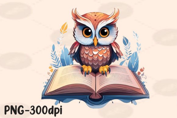 Cute Owl Reading Open Book Sublimation Guide