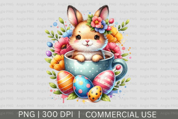 Elevating Your Spring Designs with Watercolor Easter Bunny PNG Clipart