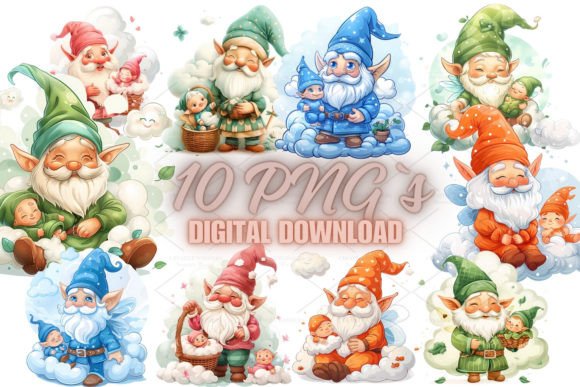 Evaluating Gnome with Baby, PNG 5S-19 for Digital Design and Crafting Projects