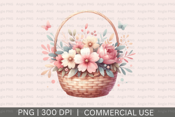 Evaluating Pastel Easter Basket Flowers PNG for Digital and Print Design