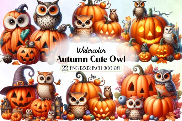 Evaluating Watercolor Autumn Cute Owl Clipart for Seasonal Design Projects