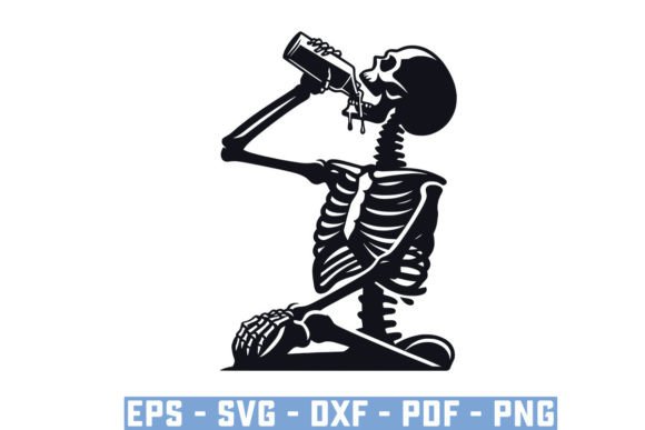 Funny Drinking Skeleton Skull SVG Files: Creative Uses
