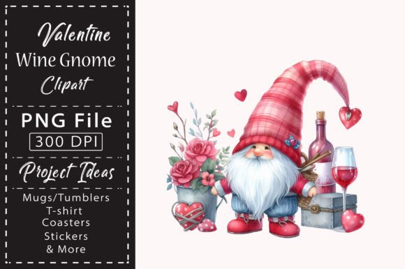 Strategic Application of Valentine Wine Gnome Sublimation Clipart for Seasonal Product Lines