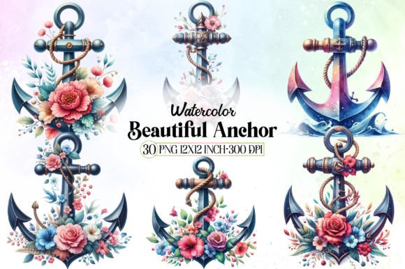Watercolor Beautiful Anchor Clipart: Practical Applications for Creative Projects