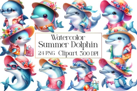 Watercolor Cute Summer Dolphin Clipart Guide