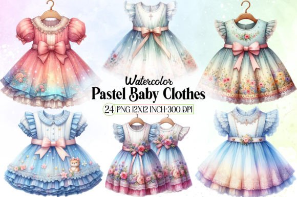 Watercolor Pastel Baby Clothes Clipart Guide
