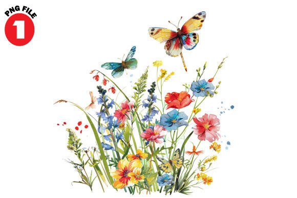 Wild Flowers Butterflies and Dragonfly C: Integrating Natural Biodiversity with Digital Design Systems